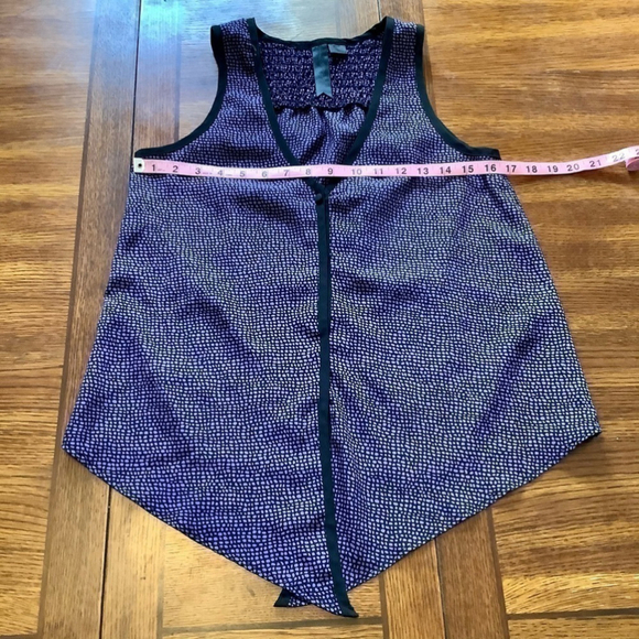 PETTICOAT ALLEY Purple Black Front Tie Sleeveless Lightweight Tank Size Small - Picture 5 of 7